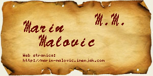 Marin Malović vizit kartica